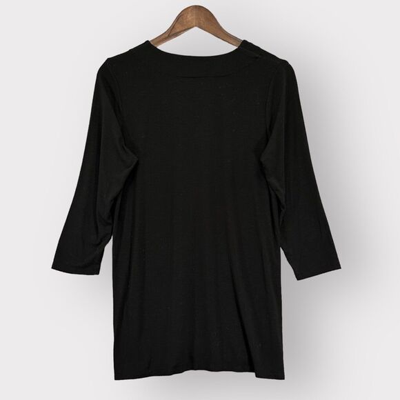 J. Jill Wearable Collection Tunic Top Women S Black V‎ Neck Rayon Stretch X68 - Picture 6 of 12